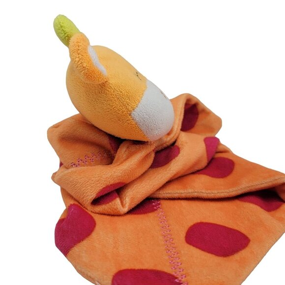 Carter's Giraffe Lovey Plush Orange 12" Square Pink Dots Sleeping Smiling 2010 - Picture 5 of 8